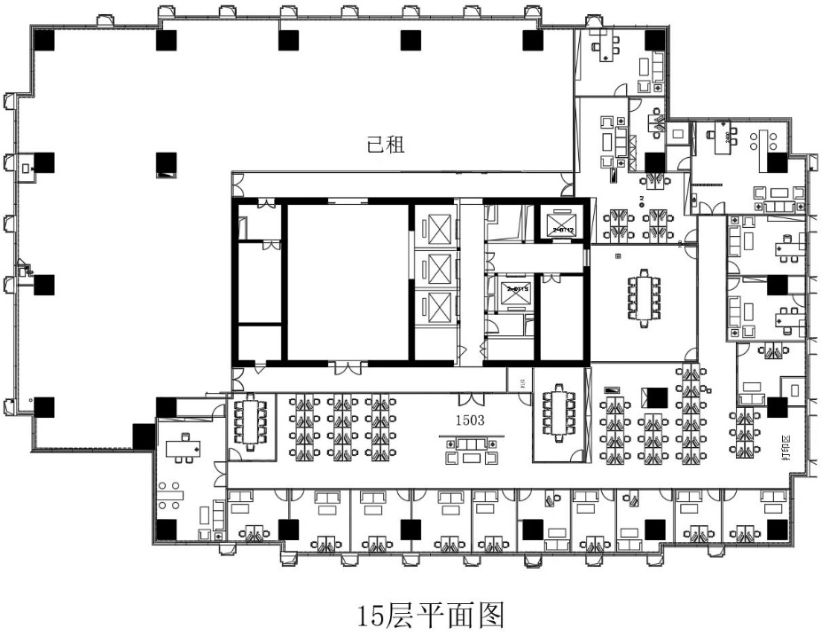 楚峰国际中心 高新南区 1567.00㎡ 精装 甲级 电梯口,多面采光