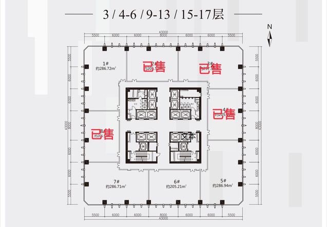 成都国际科技节能大厦 高新南区 202.11㎡ 精装 超甲级 电梯口,无加时费
