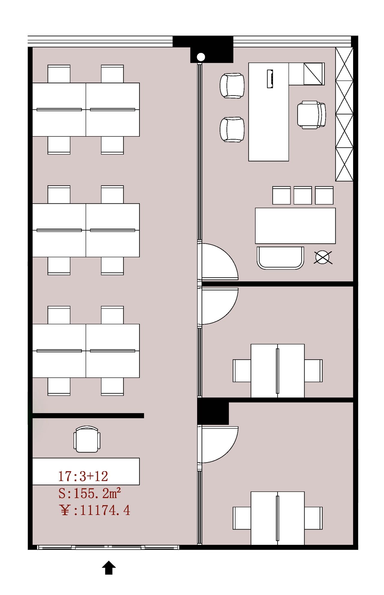 孵化园 高新南区 155.20㎡ 精装 乙级 无加时费 含物业